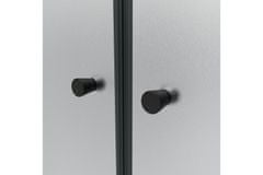 WellMall BETA LINE Black 160 Grape Sprchové dveře dvoukřídlé s pevnou stěnou v rovině (115+50)
