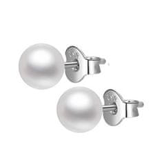 NUBIS Stříbrné náušnice s pravými perličkami