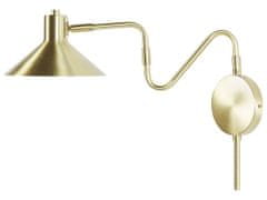 Beliani Kovová nástěnná lampa zlatá BALIEM