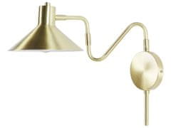 Beliani Kovová nástěnná lampa zlatá BALIEM