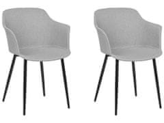 Beliani Sada 2 jídelních židlí světle šedé ELIM
