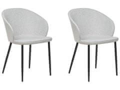 Beliani Sada 2 jídelních židlí světle šedé MASON