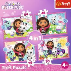 Trefl Puzzle Gábinin kouzelný domek 4v1 (35,48,54,70 dílků)