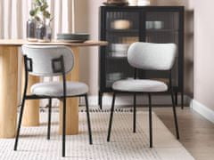 Beliani Sada 2 čalouněných jídelních židlí šedé CASEY
