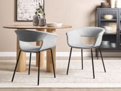 Beliani Sada 2 čalouněných jídelních židlí šedé ELMA