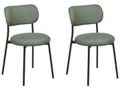 Beliani Sada 2 čalouněných jídelních židlí zelené CASEY