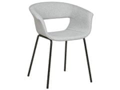 Beliani Sada 2 čalouněných jídelních židlí šedé ELMA