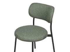 Beliani Sada 2 čalouněných jídelních židlí zelené CASEY