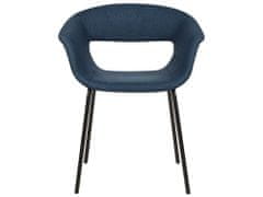 Beliani Sada 2 čalouněných jídelních židlí tmavě modré ELMA