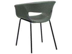 Beliani Sada 2 čalouněných jídelních židlí zelené ELMA