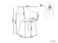 Beliani Sada 2 čalouněných jídelních židlí tmavozelené ELIM