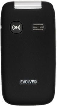 Evolveo EasyPhone FS GPS lokalizace senzor pádu mms zprávy  tlačítkový telefon pro seniory pro důchodce, véčko, SOS tlačítko, velká tlačítka, dlouhá výdrž, nabíjecí stojánek 3Mpx fotoaparát kvalitní kamera fotokontakty LED blesk Fm rádio slot na paměťové karty výkonná baterie sluchátkový 3,5mm jack výkonný hlasitý reproduktor TFT displej pohodlný úchop