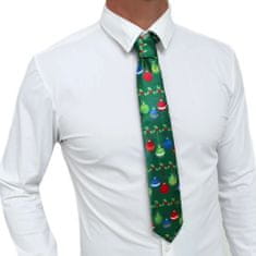 MojeParty Vánoční kravata saténová zelená