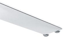 Beliani Kulatý jídelní stůl se skleněnou deskou 120 cm stříbrný MARAMO