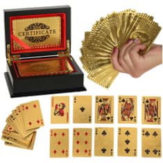 WOWO Exkluzivní Pokerové Hrací Karty ze Zlatého Plastu v Ozdobné Krabičce