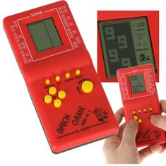 WOWO Červená Elektronická Hra Tetris 9999in1 - Klasická Zábava pro Všechny Věkové Kategorie
