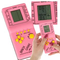WOWO Elektronická Kapesní Konzole Tetris 9999in1 v Růžovém Provedení - Gierka Game