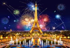 WOWO Puzzle CASTORLAND 1000 dílků - Glamour of the Night, Ohňostroj nad Eiffelovou věží, Paříž 68x47cm