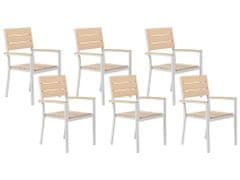 Beliani Sada 6 zahradních židlí béžové COMO