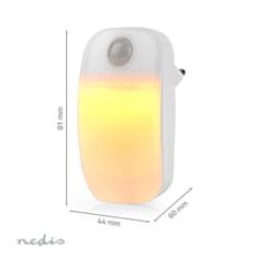Nedis LNLW10WT LED noční lampička do zásuvky s pohybovým senzorem, 0.55 W, 11 lm, teplá bílá