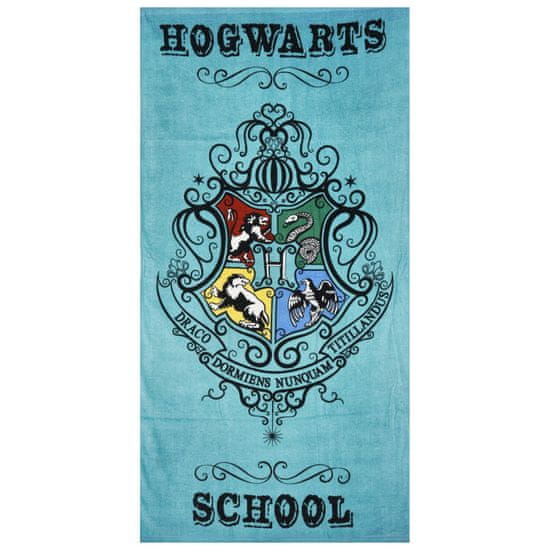 SETINO Dětská bavlněná osuška s logem erbů Harry Potter, zelenomodrá