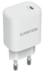Canyon nabíječka do sítě H-20-02, 1x USB-C PD 20W, bílá