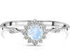Luxusní stříbrný prsten měsíční kámen a topaz Kytička Velikost: 57