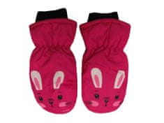 HolidaySport Dětské zimní rukavice palčáky C11-1 Králíček tmavě růžová 2-4 roky