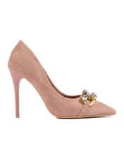Vinceza Módní růžové dámské lodičky na jehlovém podpatku + Ponožky Gatta Calzino Strech, odstíny růžové, 36