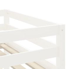 shumee Dětská patrová postel se žebříkem bílá 90 x 200 cm borové dřevo