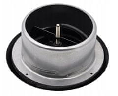 Talířový ventil přívodní kovový černý 125 mm 