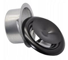 Talířový ventil přívodní kovový černý 125 mm 