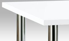 Autronic Jídelní stůl 120x75 cm, chrom / vysoký lesk bílý AT-1914B WT
