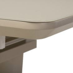 Autronic Jídelní stůl 110+40x75 cm, cappuccino 4 mm skleněná deska, MDF, cappuccino mat HT-430 CAP
