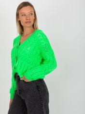 RUE PARIS Dámský svetr na knoflíky Llaneve neonově-zelená Univerzální