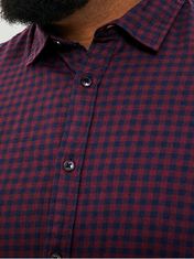 Jack&Jones Plus Pánská košile JJEGINGHAM Loose Fit 12183107 Navy Blazer (Velikost 3XL)