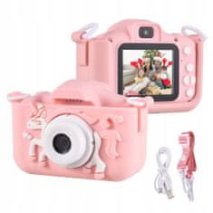 Dětský fotoaparát X5 Unicorn - ružový - dětský fotoaparát 
