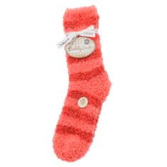 Taubert luxusní dámské huňaté pruhované spací ponožky 232138588 4-pack, červená