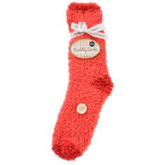 Taubert luxusní dámské huňaté pruhované spací ponožky 232138588 4-pack, červená