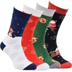 OXSOX barevné veselé vánoční bavlněné froté ponožky O9500223 4-pack, 39-42