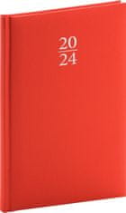 Diář 2024: Capys - červený, týdenní, 15 × 21 cm