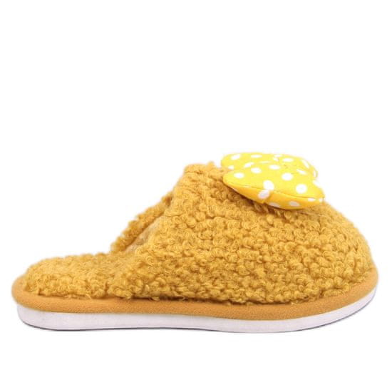 Dětské pantofle s mašlí Žlutá