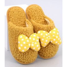 Dětské pantofle s mašlí Žlutá velikost 35,5