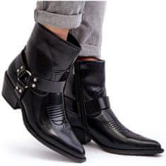 Dámské polstrované kovbojské boty Black velikost 37