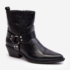Dámské polstrované kovbojské boty Black velikost 37
