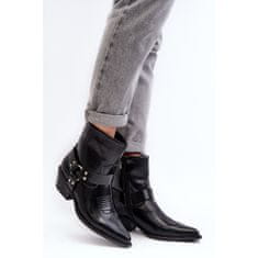 Dámské polstrované kovbojské boty Black velikost 40