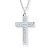 Modesi Třpytivý stříbrný náhrdelník Křížek M00141