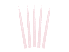PartyDeco Kónické svíčky světle růžové 24cm 10ks