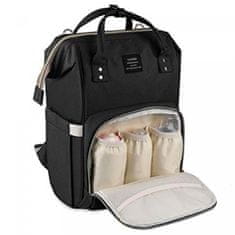 Herzberg HG-03190: Multifunkční taška na plenky a kojenecké lahve pro maminky – černá
