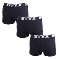 Styx 3PACK pánské boxerky sportovní guma nadrozměr černé (3R960) - velikost 5XL